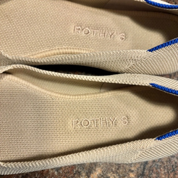 Rothy's Tan Flats with Blue Accents - Picture 7 of 7